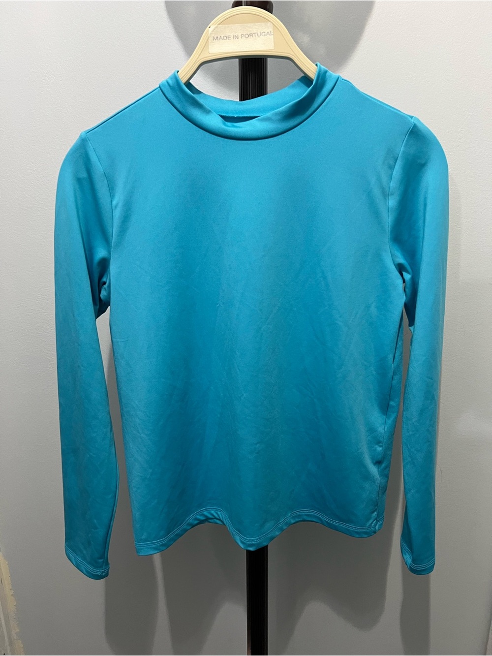 Cat & Jack Kids Long Sleeve Mock Neck Top - Bright Turquoise